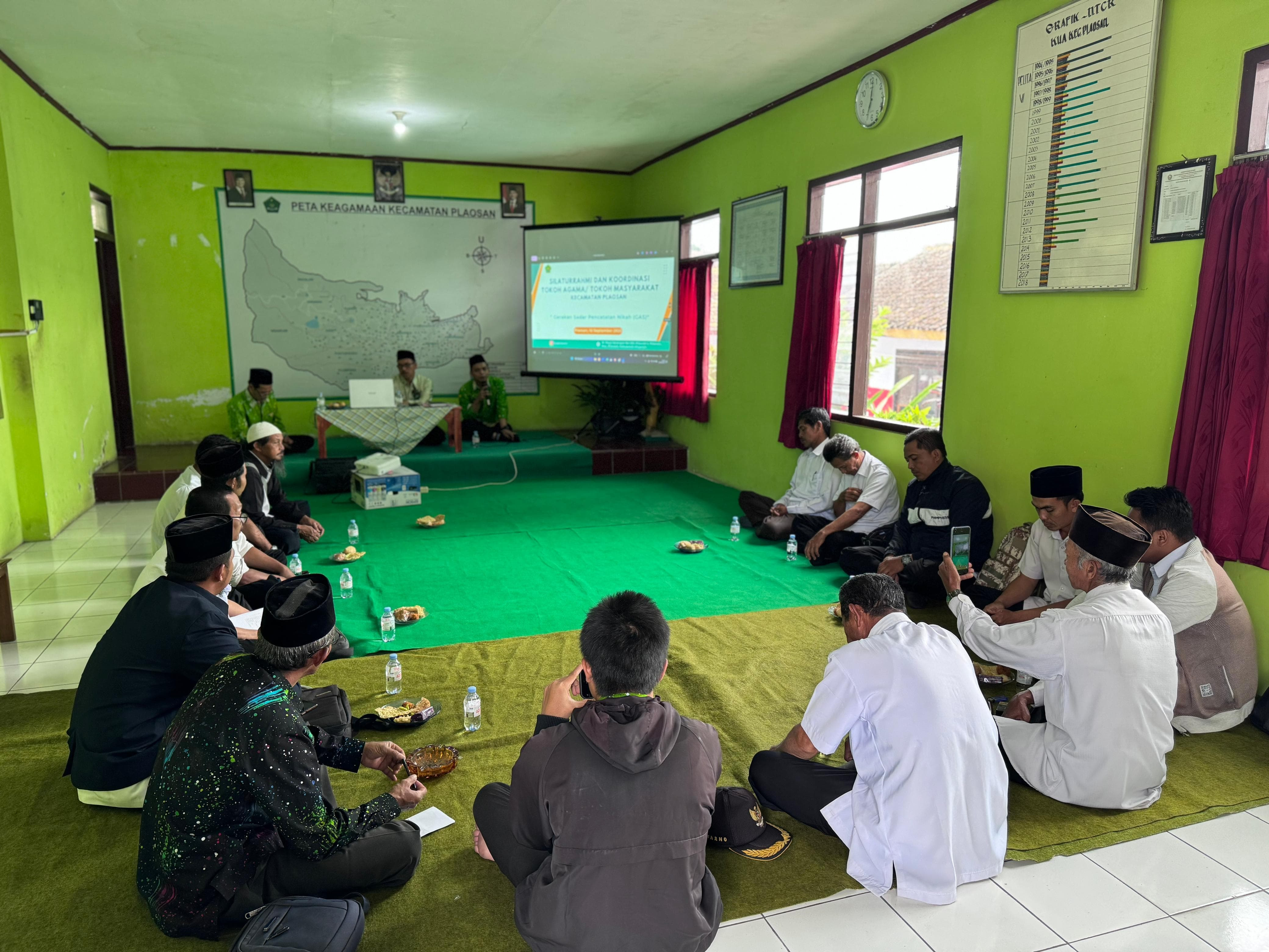 KASI PELAYANAN DESA SENDANGAGUNG MENGHADIRI SOSIALISASI GERAKAN SADAR PENCATATAN NIKAH DI KUA KECAMATAN PLAOSAN