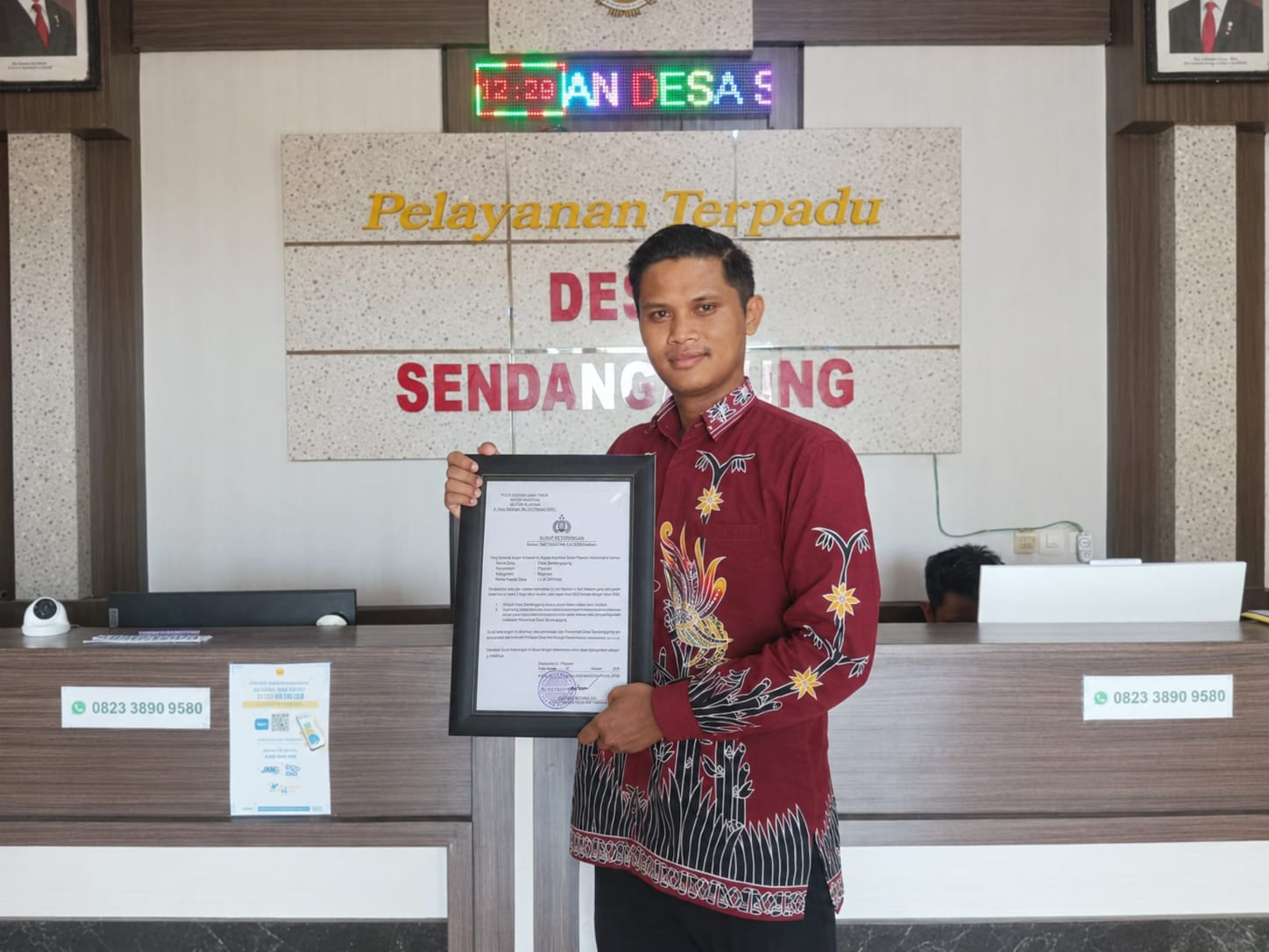 POLSEK PLAOSAN TERBITKAN SURAT KETERANGAN KEAMANAN DESA SENDANGAGUNG UNTUK PENILAIAN DESA ANTIKORUPSI